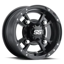 ITP 1028334536B WHEEL SS ALLOY SS112 SPORT MATTE BLACK FINISH 10X5 BOLT PATTERN 4/144 OFFSET 3+2