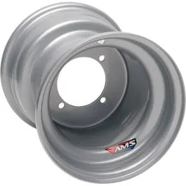 AMS AMS110 WHEEL STANDARD SPUN STEEL POWDER COATED 9X9 4/110 3+6 REAR SILVER