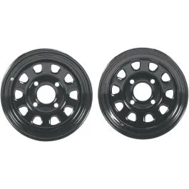 ITP 1425573014B WHEEL DELTA STEEL BLACK 14X7 BOLT PATTERN 4/137