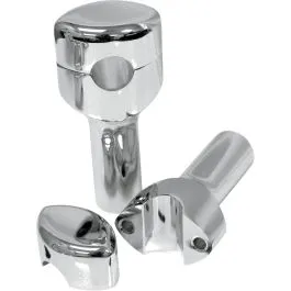 LA CHOPPERS LA-7406-04 HEFTY RISERS SMOOTH FOR 1 1/4' HANDLEBARS 4' RISE CHROME UNIVERSAL