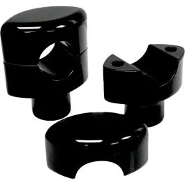 LA CHOPPERS LA-7406-01B HEFTY RISERS SMOOTH FOR 1 1/4' HANDLEBARS 1.5' RISE BLACK UNIVERSAL