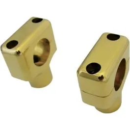 LA CHOPPERS LA-7401-50 1.5' SHORTY POLISHED BRASS RISERS FOR 1' HANDLEBARS UNIVERSAL
