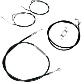 LA CHOPPERS LA-8100KT-13B 12-14' APE BAR LENGTH CABLE KIT STAINLESS STEEL BLACK COATED HD