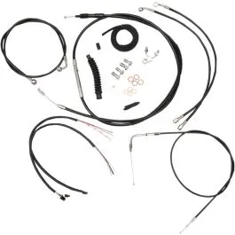 LA CHOPPERS LA-8150KT2-13B CABLE AND BRAKE LINE KIT BLACK VINYL FOR 12'-14' APE HANGERS