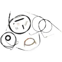 LA CHOPPERS LA-8320KT2A-13B CABLE AND BRAKE LINE KIT BLACK VINYL FOR 12'-14' APE HANGERS