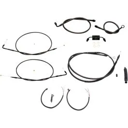 LA CHOPPERS LA-8321KT2-13M HANDLEBAR CABLE/BRAKE & CLUTCH LINE/WIRE KITS AND COMPONENTS / STAINLESS STEEL / BLACK