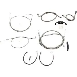 LA CHOPPERS LA-8321KT2-16 HANDLEBAR CABLE/BRAKE & CLUTCH LINE/WIRE KITS AND COMPONENTS / STAINLESS STEEL / NATURAL