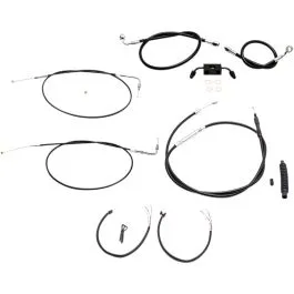 LA CHOPPERS LA-8321KT2-16B HANDLEBAR CABLE/BRAKE & CLUTCH LINE/WIRE KITS AND COMPONENTS / STAINLESS STEEL | VINYL / BLACK