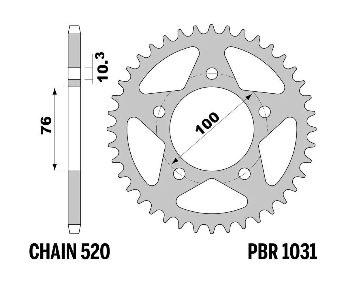 1031 41 C45 Corona Pbr Passo 520 - 41 Denti Per Ducati Panigale V4s 2025-1031-41-C45-424187