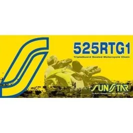 SUNSTAR SS525RTG1-110G RTG1 110 RIVET LINK 525 W-RING PERFORMANCE REPLACEMENT DRIVE CHAIN GOLD | GOLD STEEL