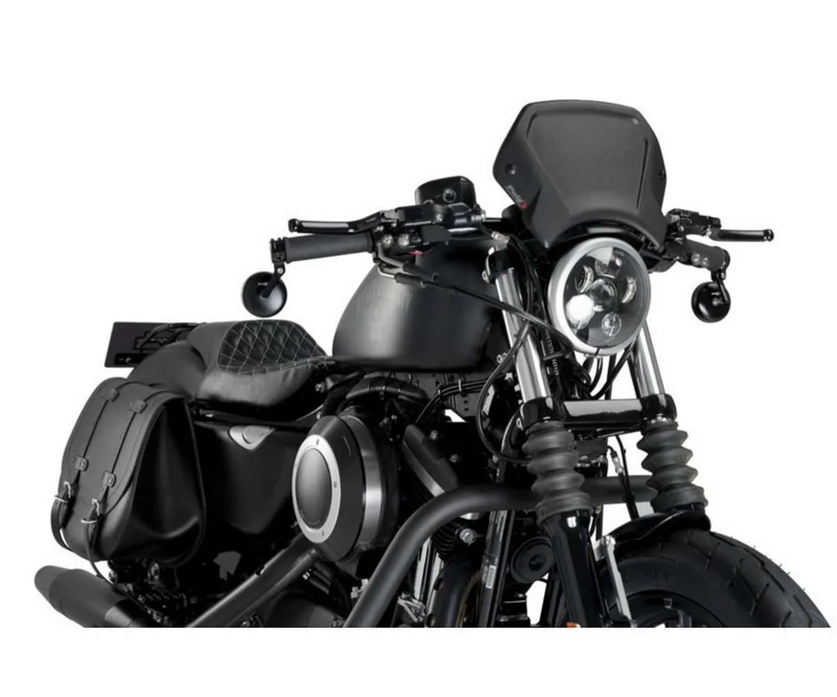 Carenatura Frontale Puig In Alluminio Harley Davidson Sportster 883 Iron 2009 > 2012 Nero-1352N-404910