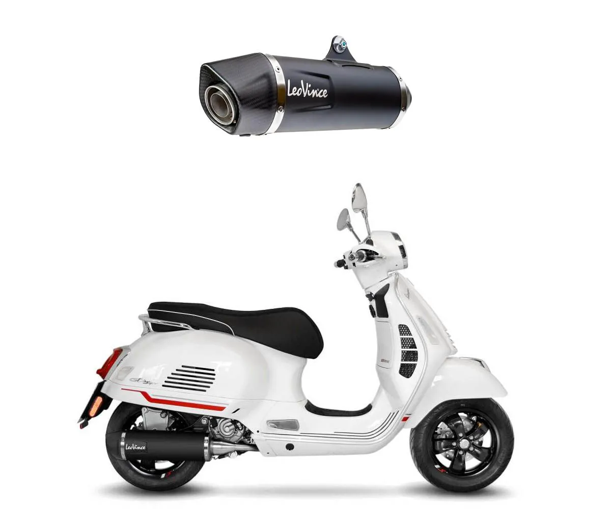 Terminale Di Scarico Leovince Nero Per Piaggio Vespa 300 2021 > 2024-14071K-419655