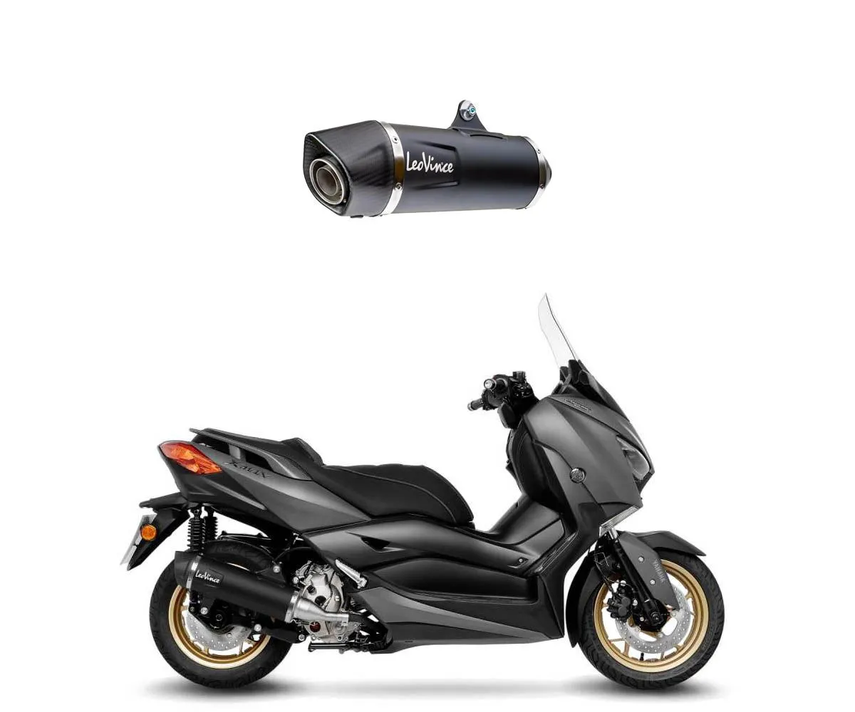 Terminale Di Scarico Leovince Nero Per Yamaha X-max 300 2021 > 2024-14077U-419659