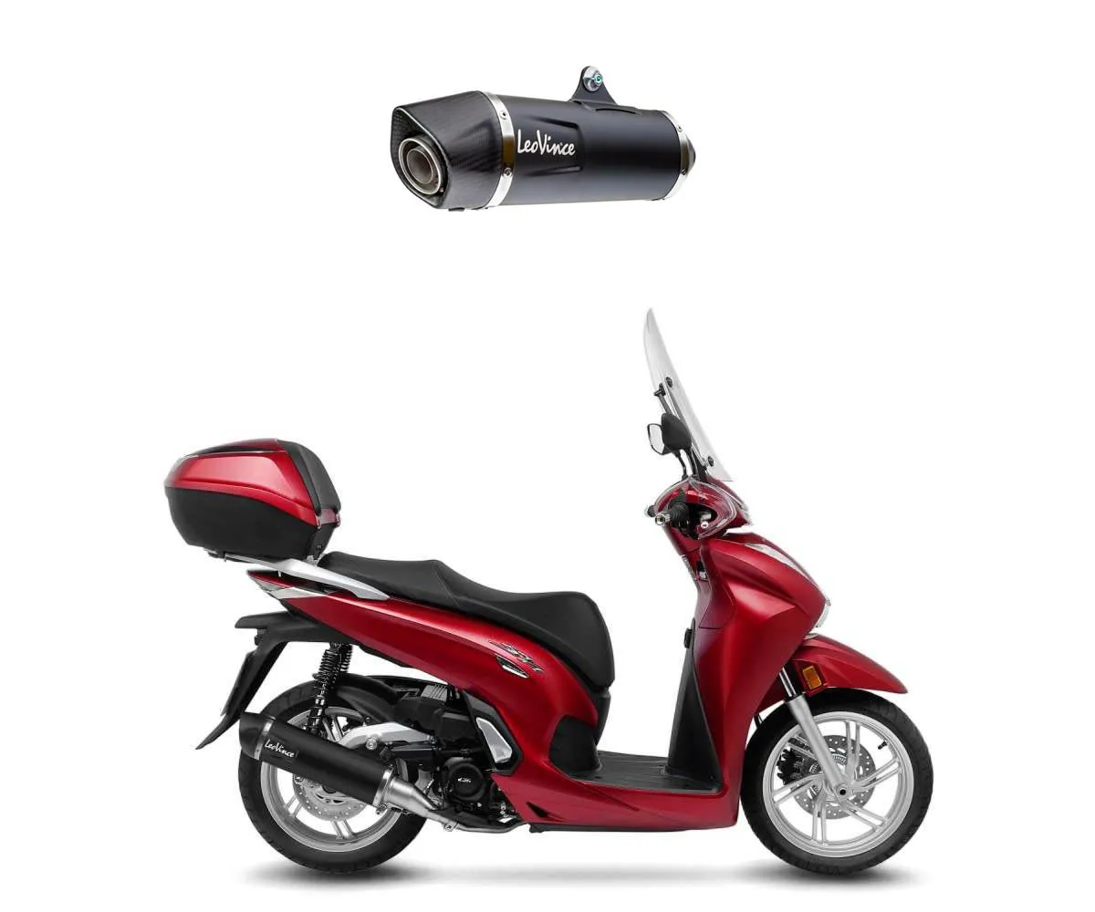 Terminale Di Scarico Leovince Nero Per Honda Sh 350 2021 > 2024-14079U-419649