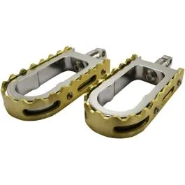 LA CHOPPERS LA-7205-02 FOOTPEGS BMX STYLE CHROME/ BRASS