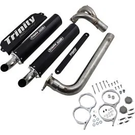 TRINITY RACING TR-4174D-BK EXHAUST RZR PRO XP BLK
