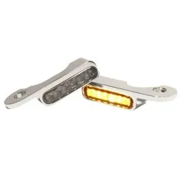 HEINZ BIKES HBTSFLH-HC-C HANDLEBAR MOUNTING LED BLINKERS AMBER/CHROME