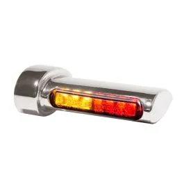 HEINZ BIKES HBWL3TS-C TURN-SIGNAL BRAKE RUN WINGLETS FENDER LED 3-IN-1 CHROME