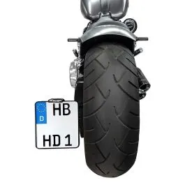 HEINZ BIKES HBSKZ-XL-CH-C SIDE MOUNT LICENSE PLATE HOLDER W/TL ALU CHR(CH) (XL)