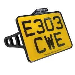 HEINZ BIKES HBSKZ-XL-UK SIDE MOUNT LICENSE PLATE HOLDER W/TL ALU BLK (GB) (XL)