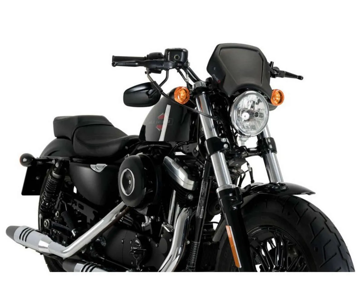 Carenatura Frontale Puig In Alluminio Harley Davidson Sportster 1200 Forty-eight 2010 > 2020 Nero-20400N-404912
