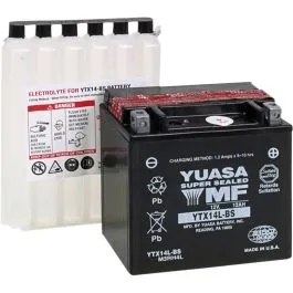 YUASA YTX14L-BS(CP) BATTERY YTX 12V 150 MM X 87 MM X 145 MM LEAD ACID MAINTENANCE FREE REPLACEMENT BLACK