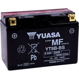 YUASA YT9B-BS(CP) BATTERY YT 12V 150 MM X 70 MM X 104 14 MM LEAD ACID MAINTENANCE FREE REPLACEMENT BLACK