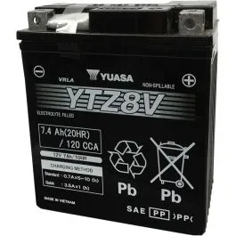 YUASA YTZ8V(WC) BATTERY YTZ 12V 113 MM X 70 MM X 130 MM LEAD ACID MAINTENANCE FREE REPLACEMENT BLACK