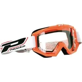 PRO GRIP PZ3201AR GOGGLES OFFROAD RACE LINE ORANGE 3201 LENS CLEAR