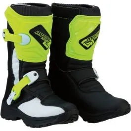 MOOSE RACING 3411-0475 M1.3 CHILD S18C OFFROAD BOOTS HI-VIZ YELLOW/BLACK 12