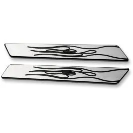 JOKER MACHINE 04-502-2 LATCH INSERTS SADDLEBAG FLAME BLACK-SILVER