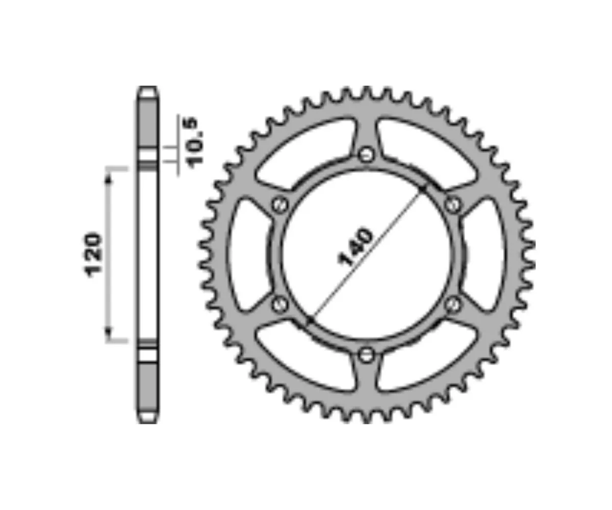 475 46 C45 Corona Pbr Passo 520 - 36 > 50 Denti Per Moto Morini X-cape 2021 > 2025-475-46-C45-416046