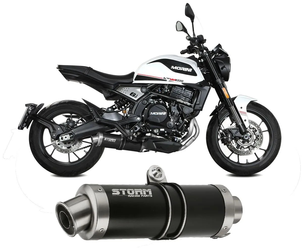 Scarico Storm By Mivv Oval Nero Acciaio Inox Per Moto Morini Seiemmezzo Str 2022 > 2024-74.MM.002.LX1B-424529