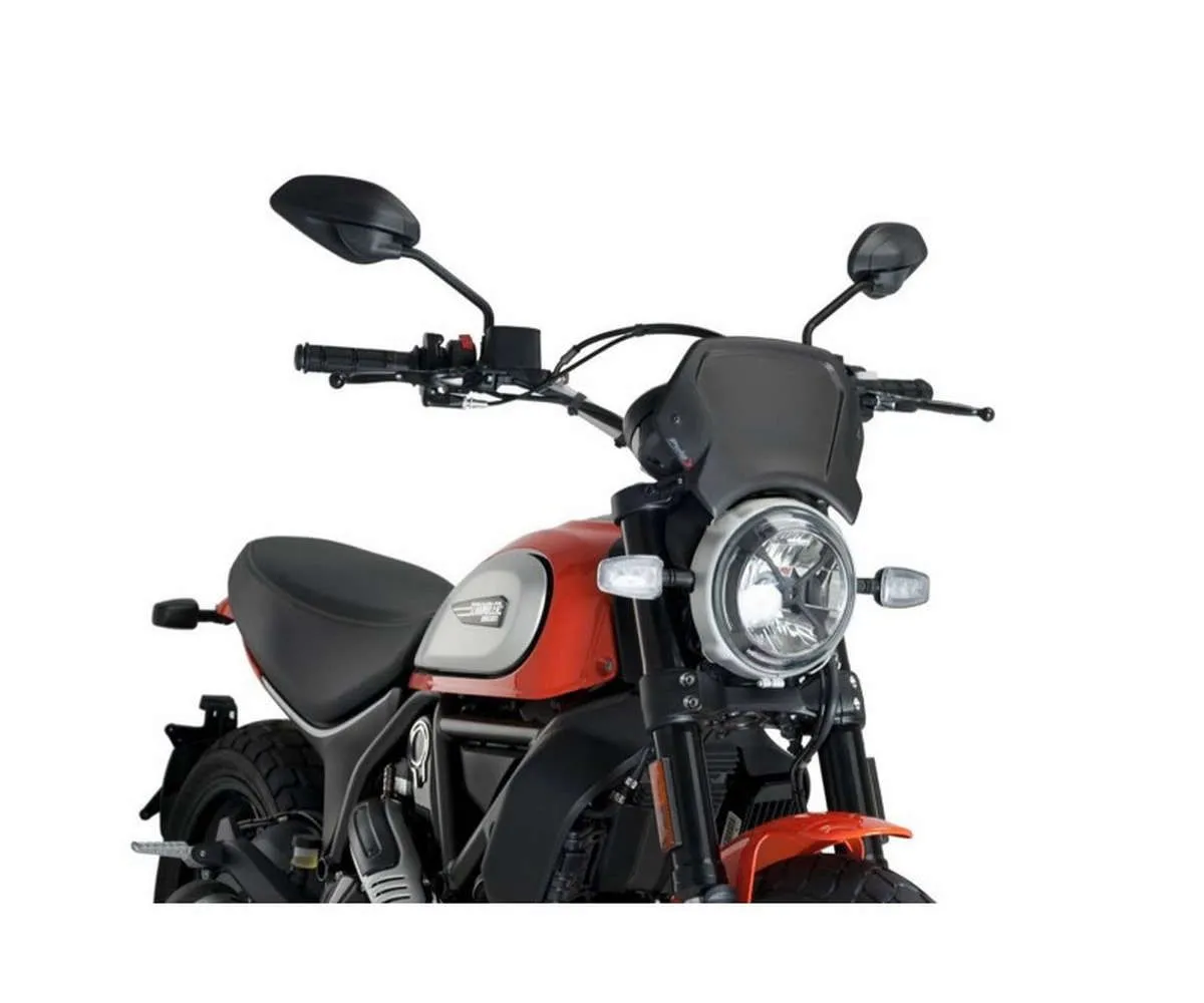 Carenatura Frontale Puig In Alluminio Ducati Scrambler 800 Cafe Racer 2017 > 2024 Nero-9799N-404902