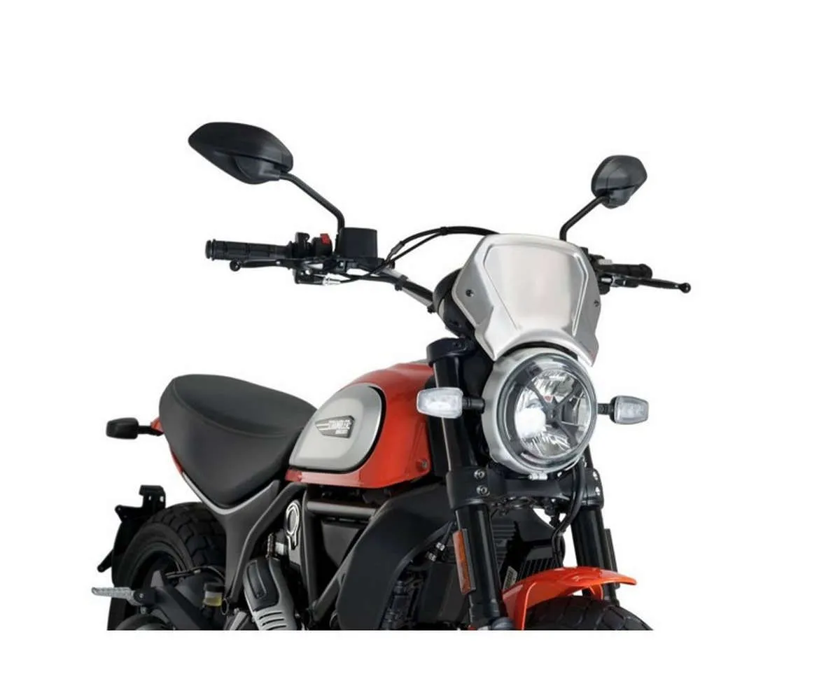 Carenatura Frontale Puig In Alluminio Ducati Scrambler 800 Cafe Racer 2017 > 2024 Silver-9799P-404903