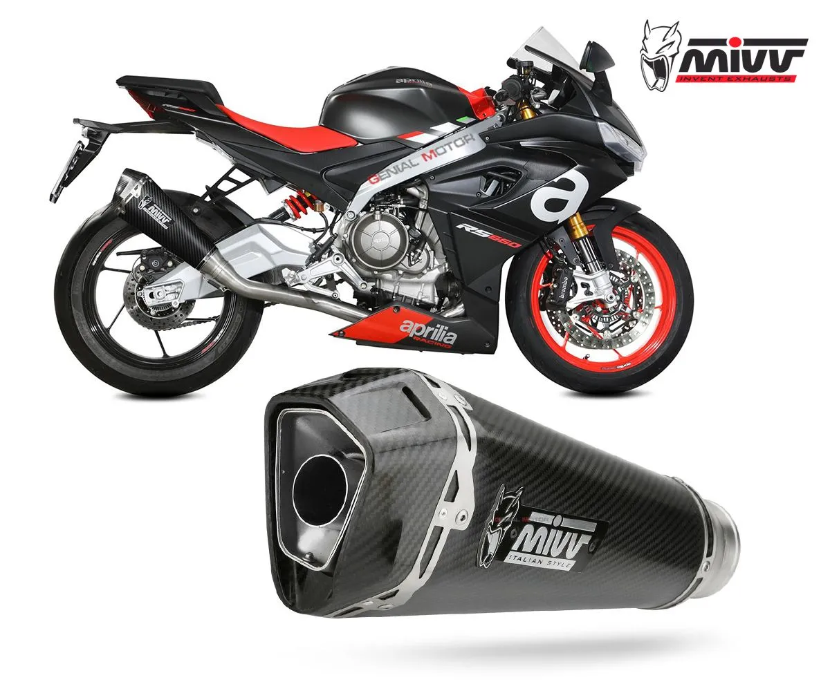 Scarico Completo Evo Mivv Delta Race Carbonio Alto Per Aprilia Rs 660 2020 > 2021-R.AP.0001.SDRC-249458