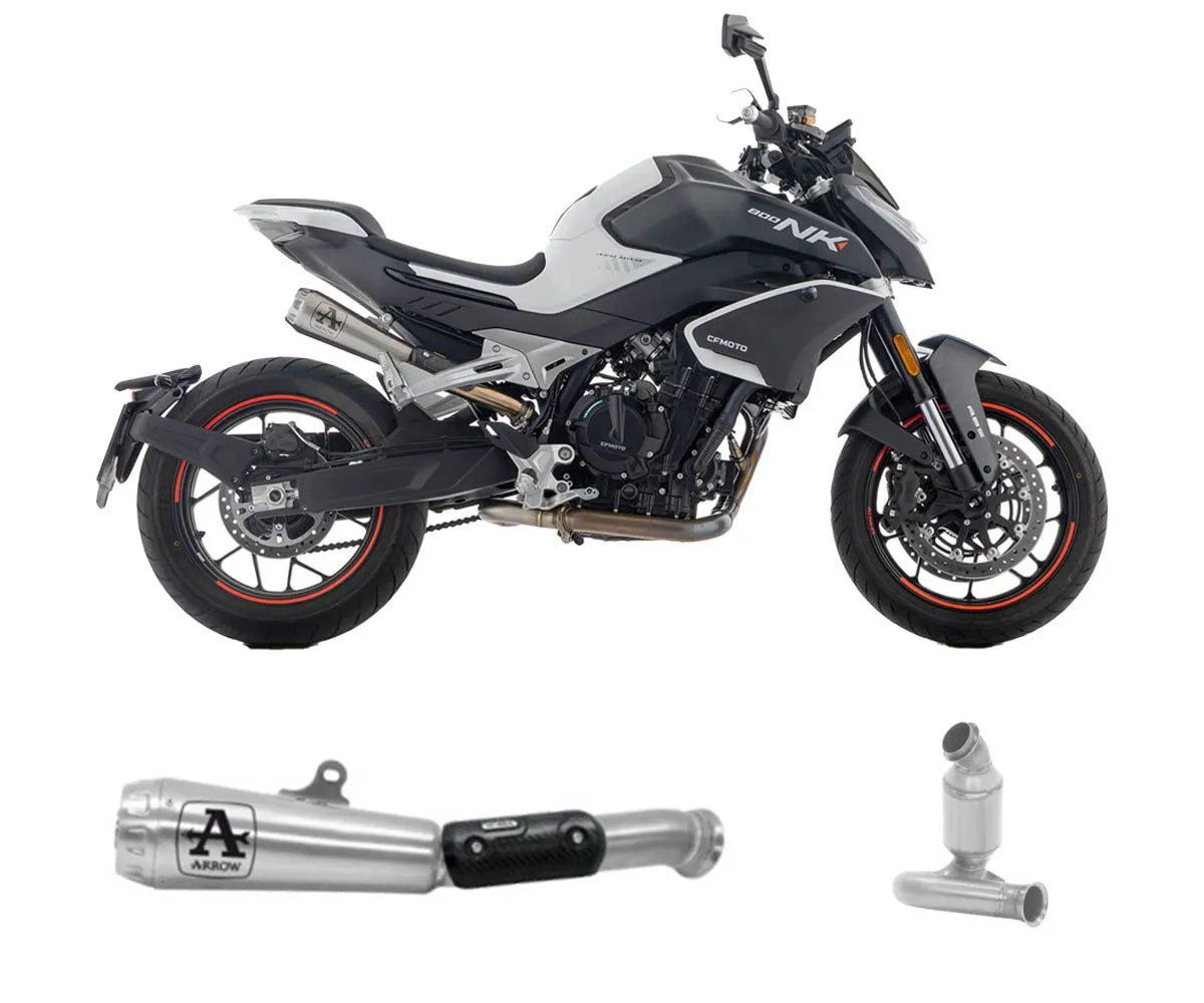 Terminale Di Scarico + Raccordo Arrow Pro Race Nichrom Cf Moto 800 Nk 2023 > 2025-71995PRI--71719MI-424986