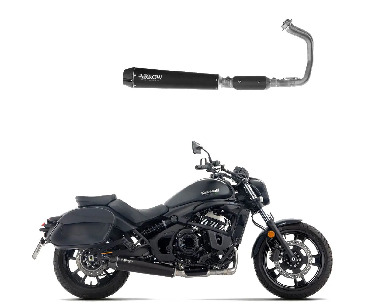 Impianto Scarico Completo Arrow Rebel Con Fondello In Carbonio Kawasaki Vulcan S 650 2025-74516RB-424308