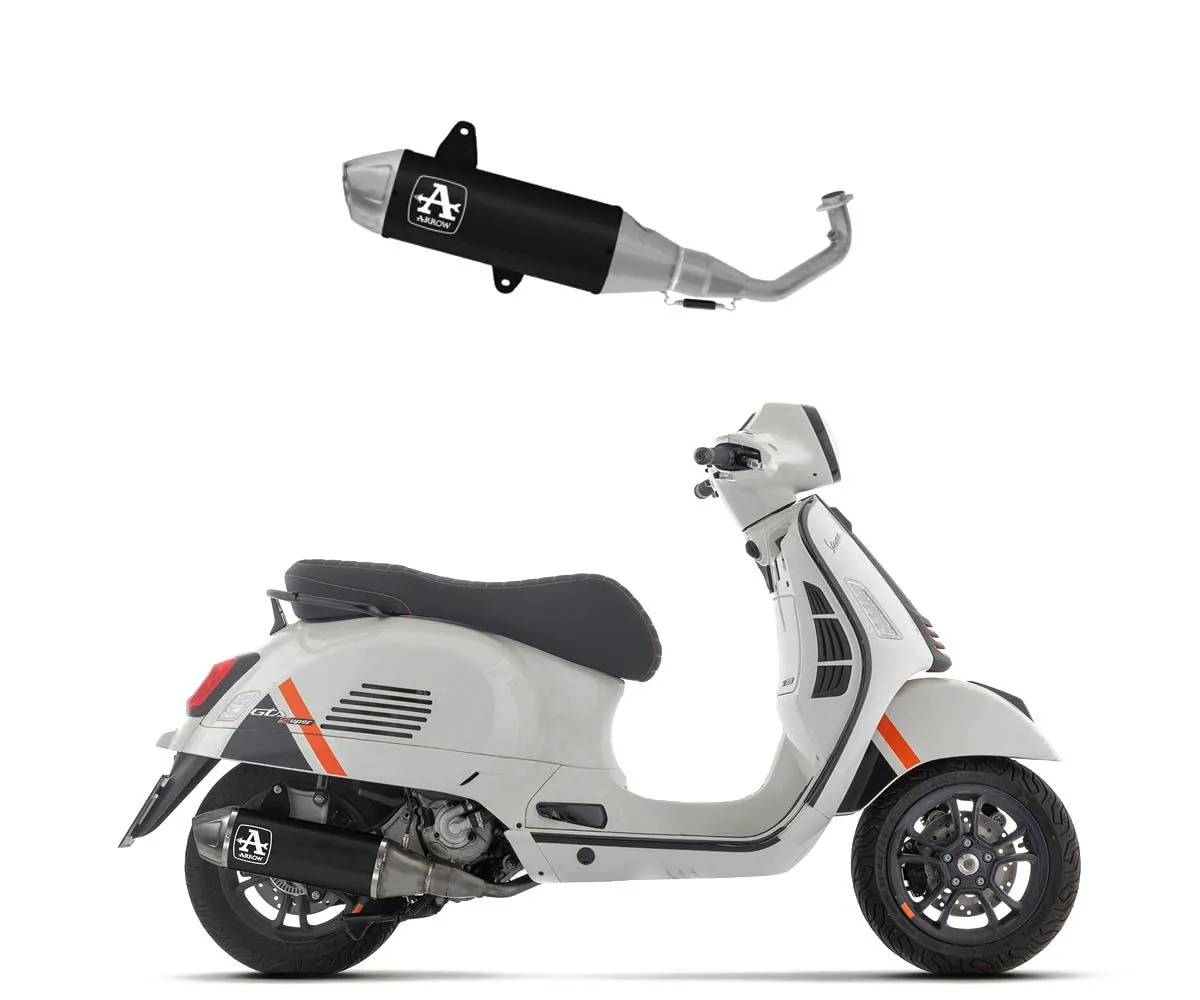 Scarico Completo Racing Con Terminale Urban In Alluminio "dark" Con Fondello Inox Piaggio Vespa Gts 310 2024-53051AN-424221