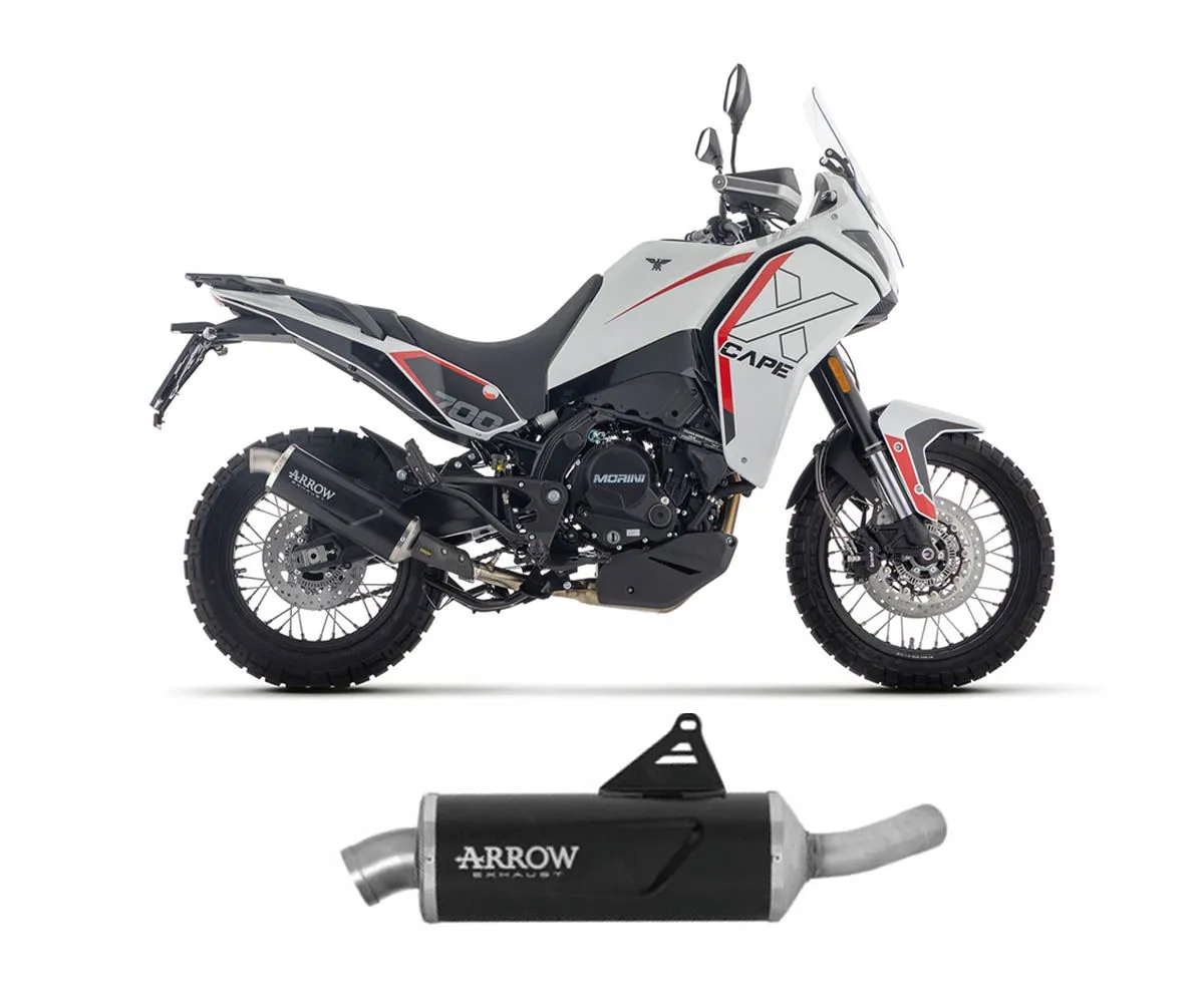 Terminale Arrow Indy Race Evo Alluminio Dark+fondello Inox Moto Morini X-cape 700 2025-72664AON-425205