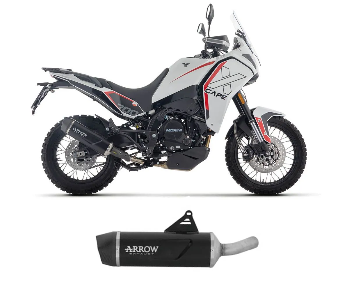 Terminale Arrow Indy Race Evo Alluminio Dark+fondello Carb Moto Morini X-cape 700 2025-72664AKN-425199