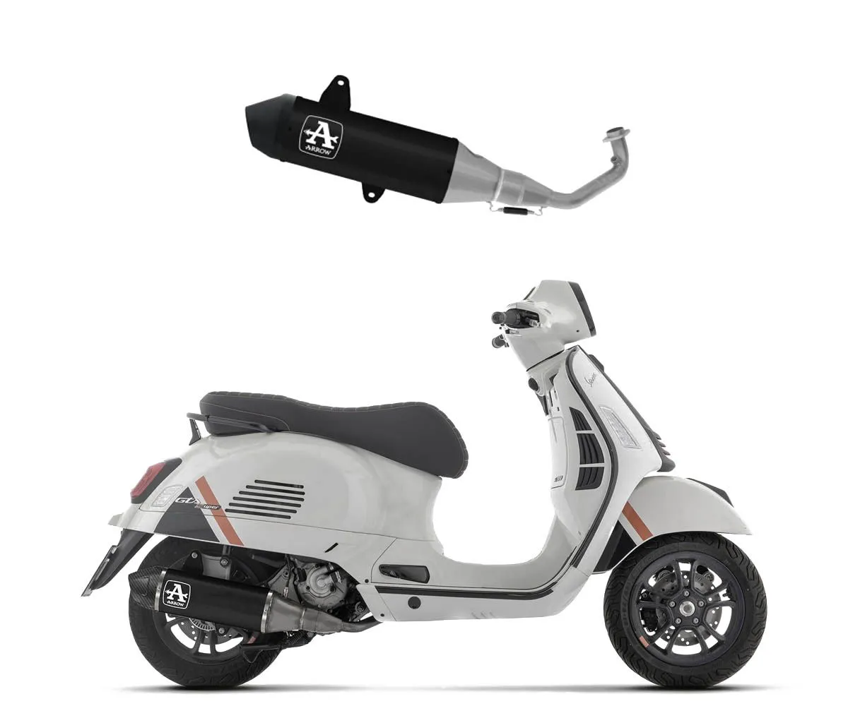 Scarico Completo Racing Con Terminale Urban In Alluminio "dark" Con Fondello Carby Piaggio Vespa Gts 310 2024-53051AKN-424219