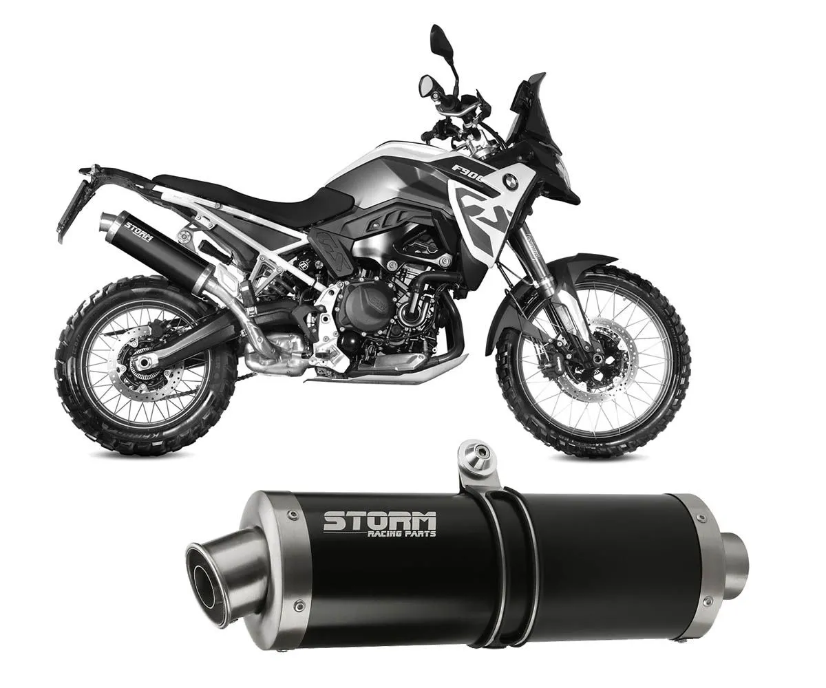 Terminale Scarico Storm By Mivv Oval Acciaio Inox Nero Bmw F 900 Gs 2024.-74.B.043.LX1B-403650