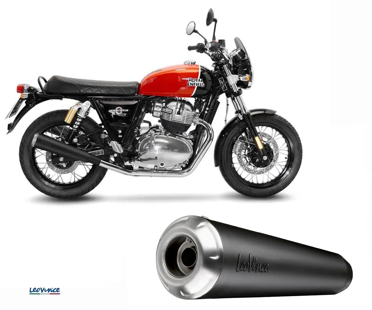 Terminale Di Scarico Leovince Racing Black Royal Enfield Continental Gt 650 / Interceptor 650 2019 > 2024-15007B-249708
