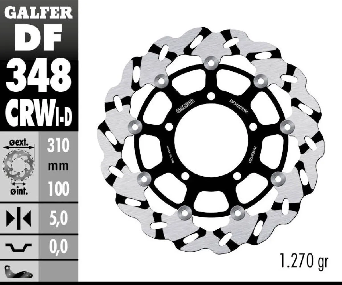 Galfer Disco Freno Anteriore Wave Floating Grooved Left (c. Alu.) 310x5 Suzuki Gsx R 1000 2005 > 2006-DF348CRWI-392438