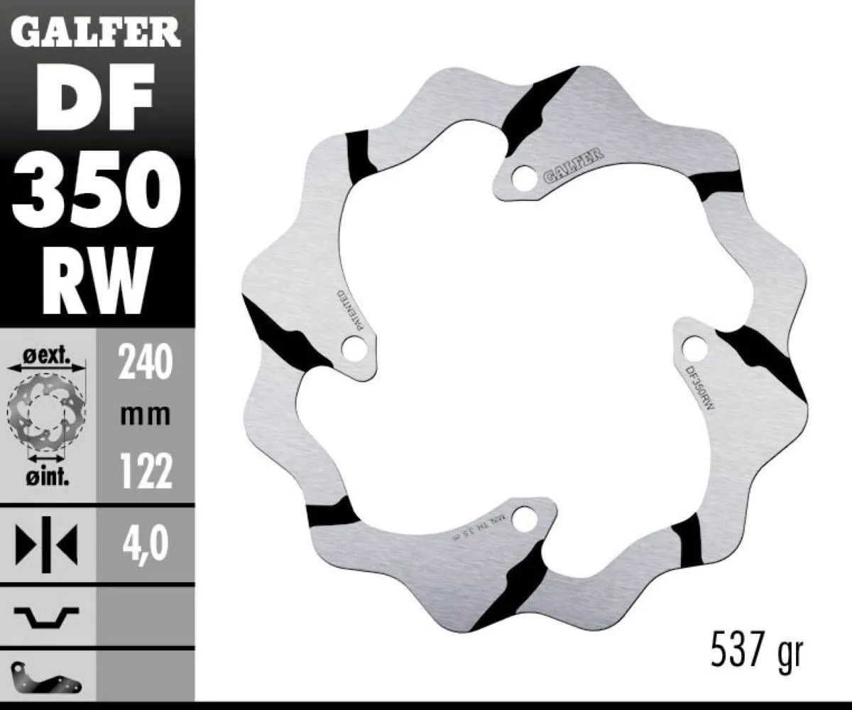 Galfer Disco Freno Posteriore Wave Fixed Grooved 240x4mm Suzuki Rm 250 Z 2007 > 2012-DF350RW-392455