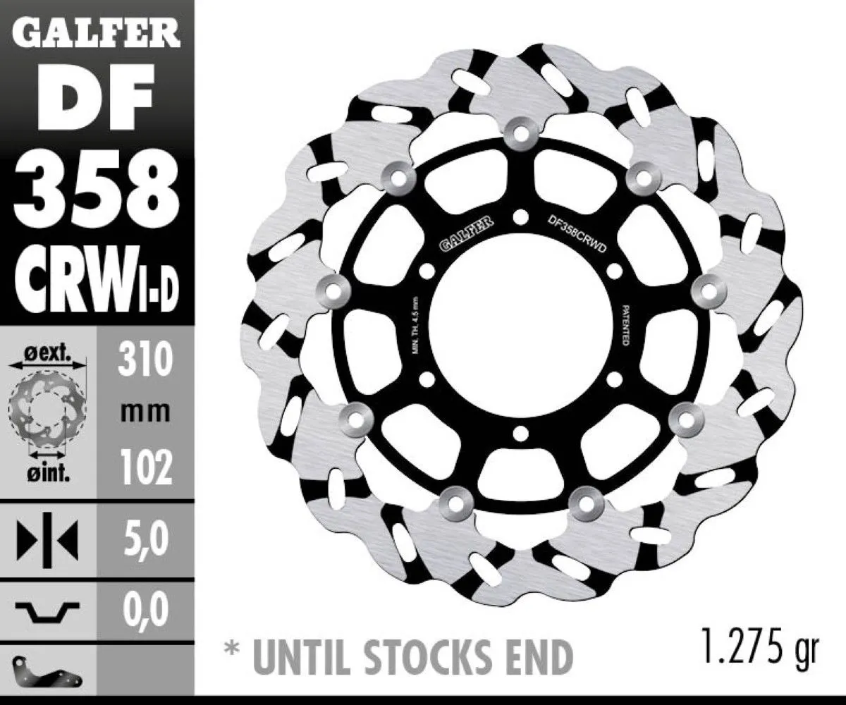 Galfer Disco Freno Anteriore Wave Floating Grooved Right (c. Alu.) 310x5mm Suzuki Gsx R 1000 2009 > 2011-DF358CRWD-392461