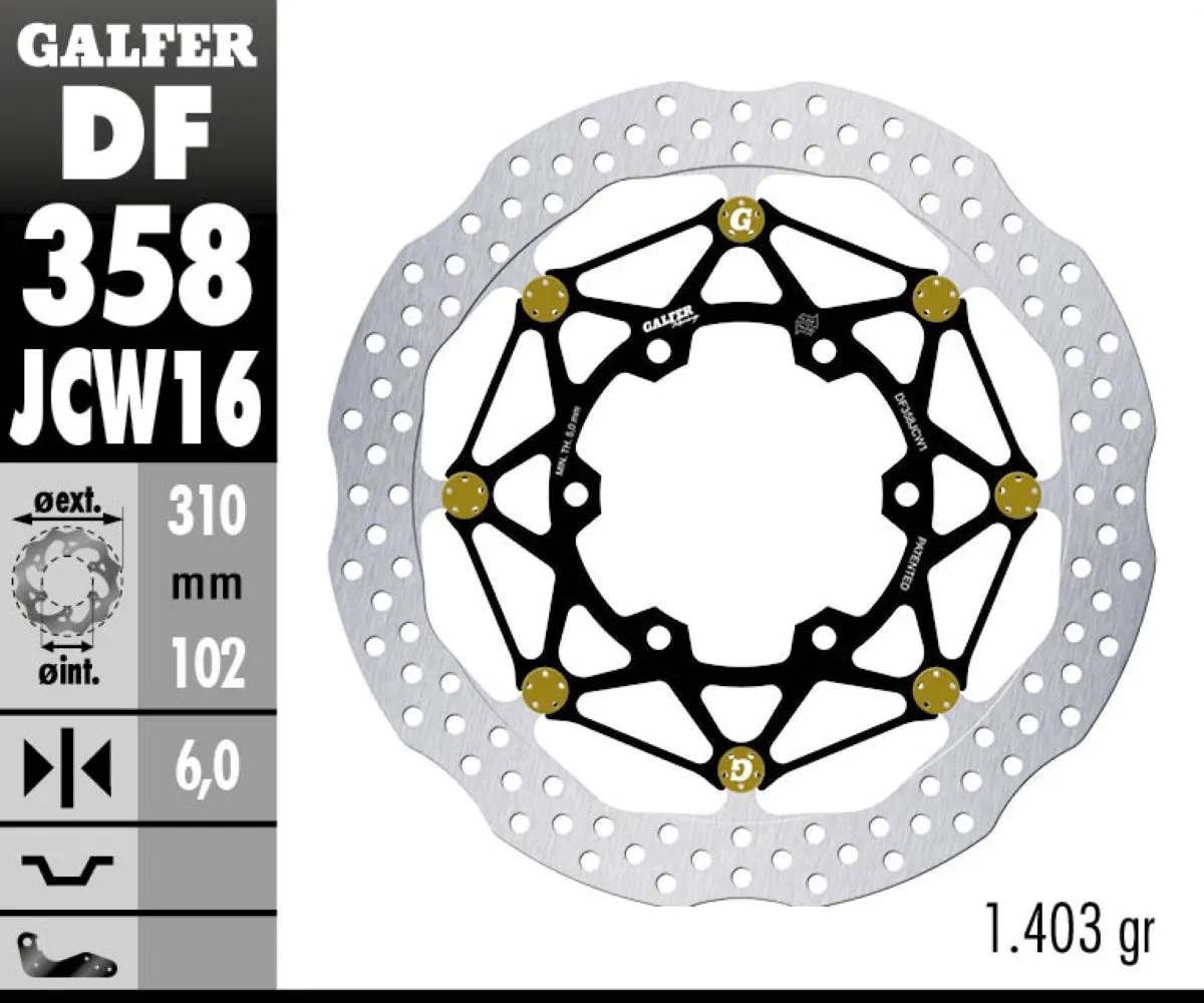 Galfer Disco Freno Anteriore Wave Floatech Racing 310x6mm Suzuki Gsx R 1000 2009 > 2011-DF358JCW160G03-392473