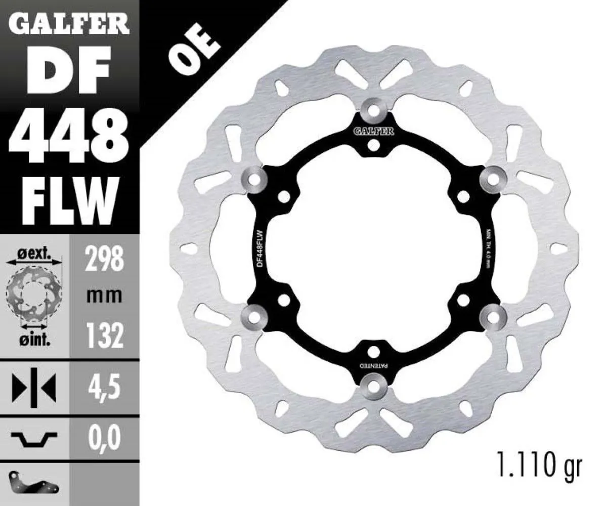 Galfer Disco Freno Anteriore Wave Floating (c. Steel) 298x4,5mm Yamaha Xt 660 R 2004-DF448FLW-392496