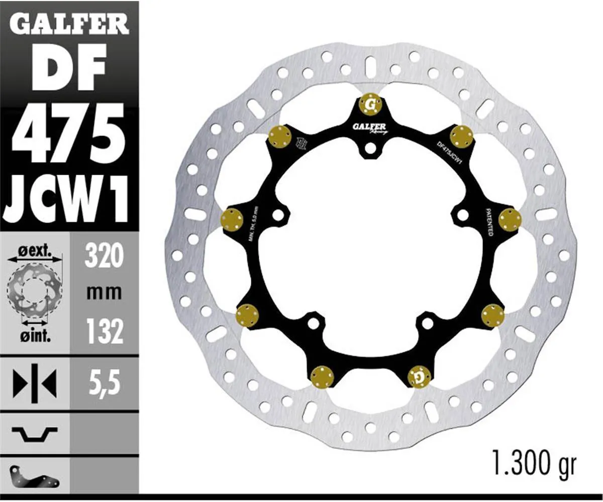 Galfer Disco Freno Anteriore Wave Floatech Racing 320x5.5mm Yamaha Fz 1 / Fazer 2006-DF475JCW1G03-392547